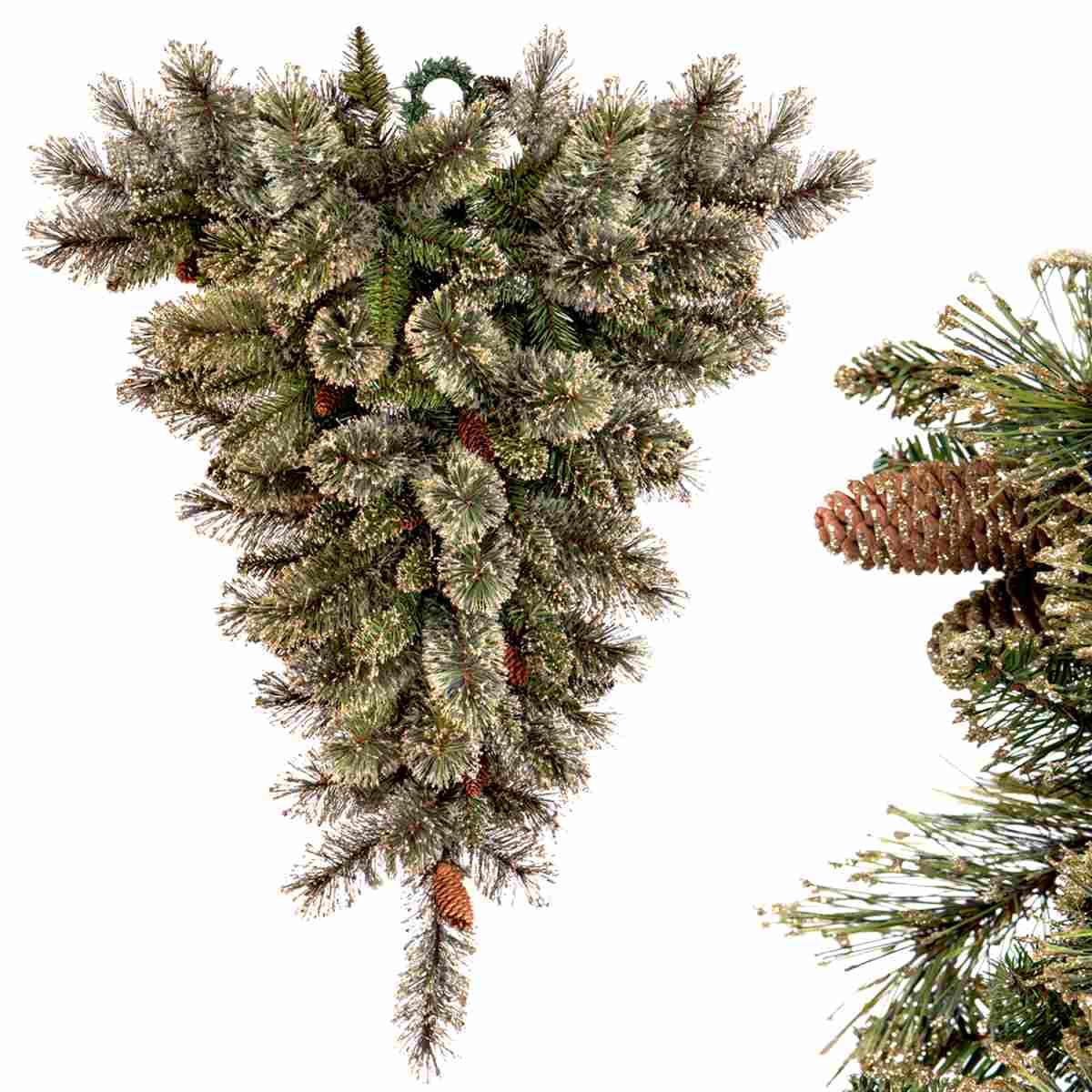 Albero Natale cm.150 Verde Abete Rovesciato con Pigne |Bianchi Dino