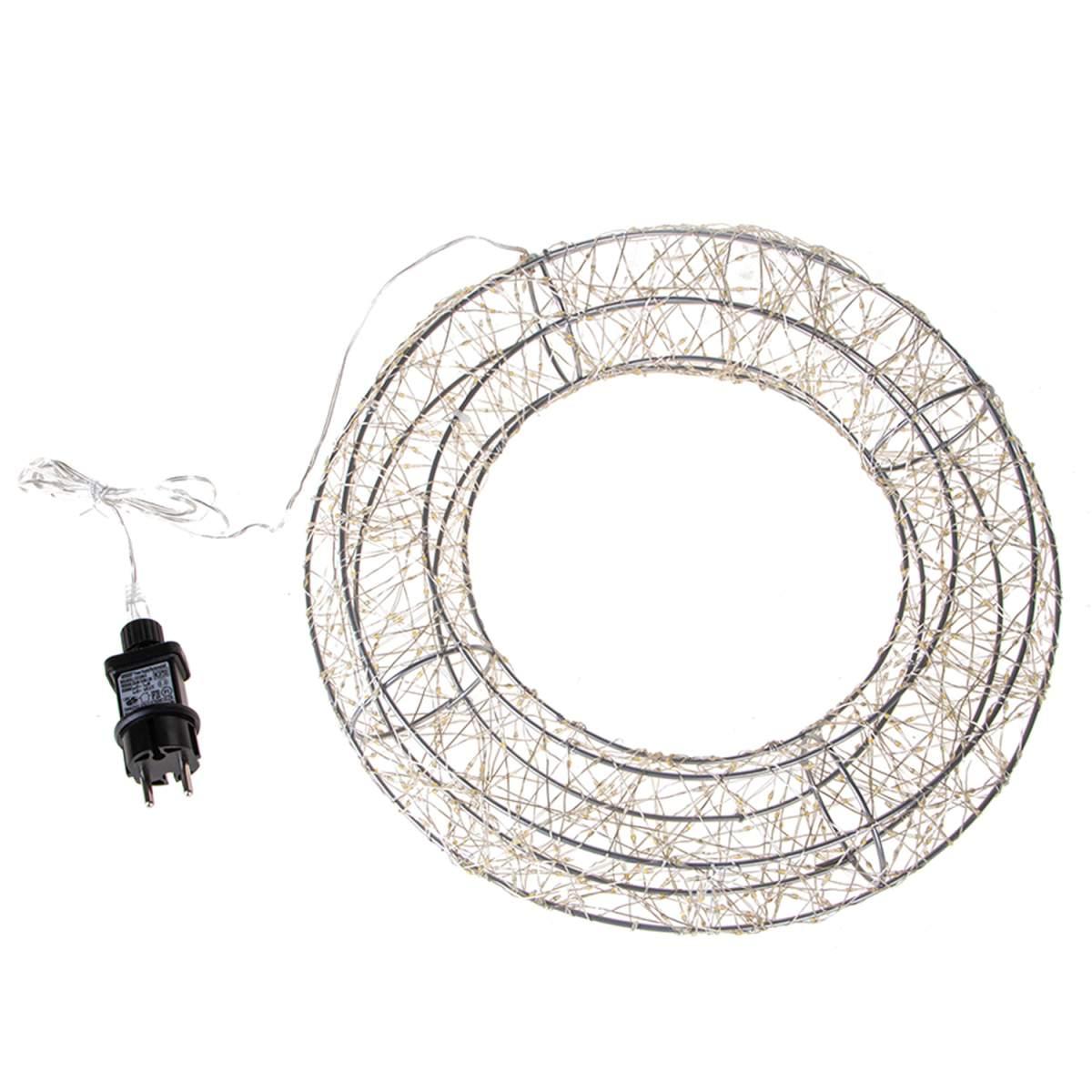 Luci Natale Esterno LED 960 Corona Bianco Caldo cm.40 |Bianchi Dino