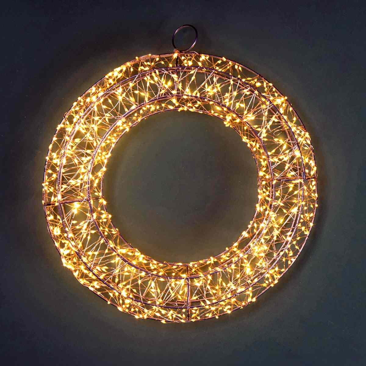Luci Natale Esterno LED 960 Corona Bianco Caldo cm.40 |Bianchi Dino