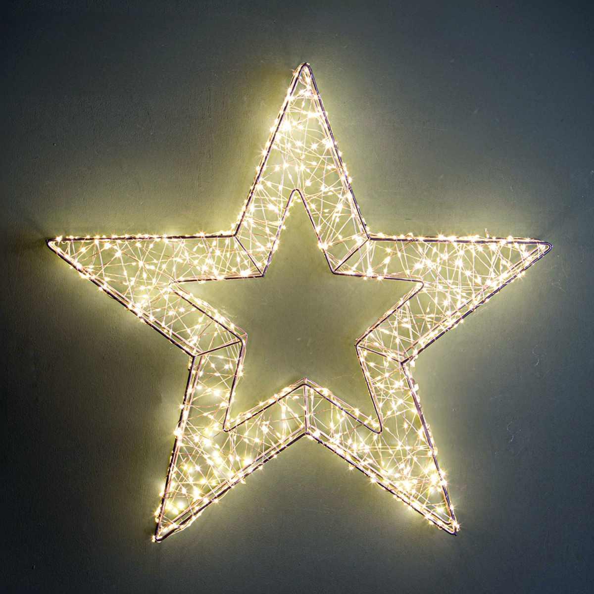 Luci Natale Esterno LED 600 Stella Bianco Caldo cm.40 |Bianchi Dino