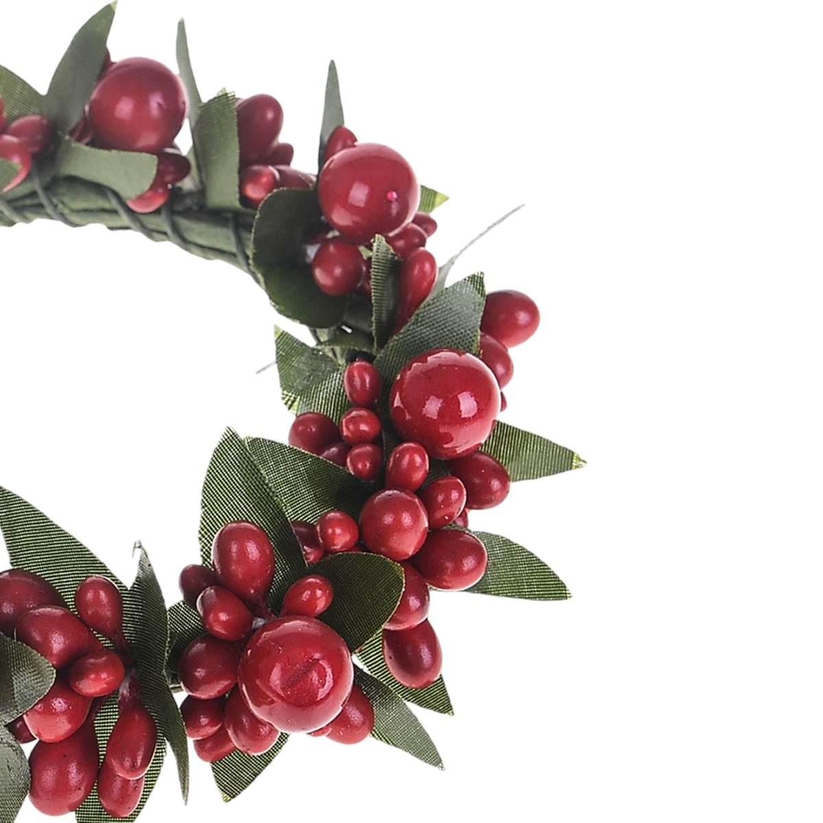 Girocandela con Bacche Rosse e Foglie cm.ÃƒÂ˜10 |Bianchi Dino