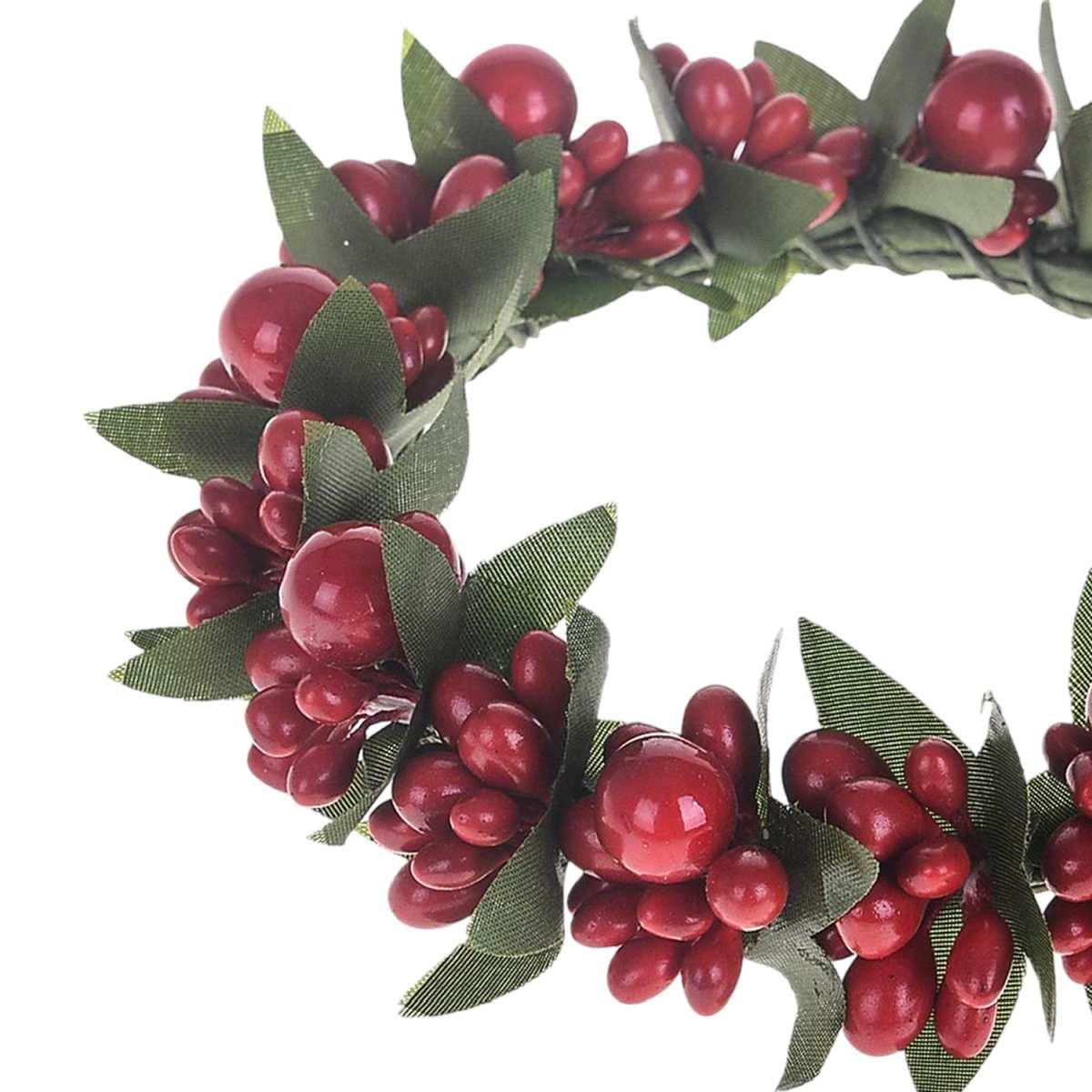 Girocandela con Bacche Rosse e Foglie cm.ÃƒÂ˜10 |Bianchi Dino