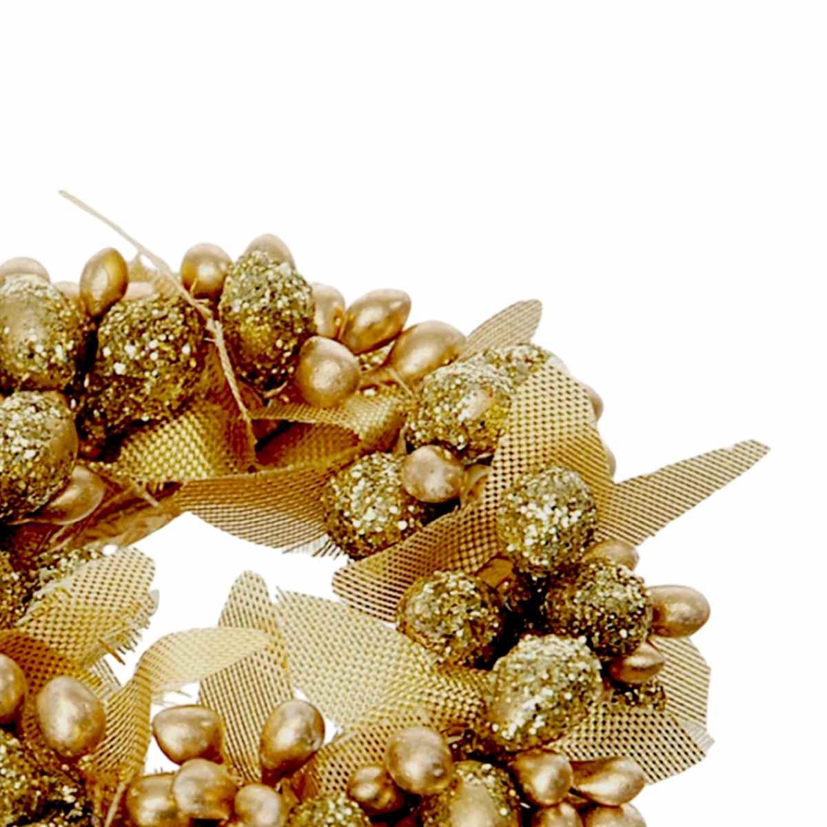 Girocandela con Bacche Oro e Foglie cm.ÃƒÂ˜6 |Bianchi Dino