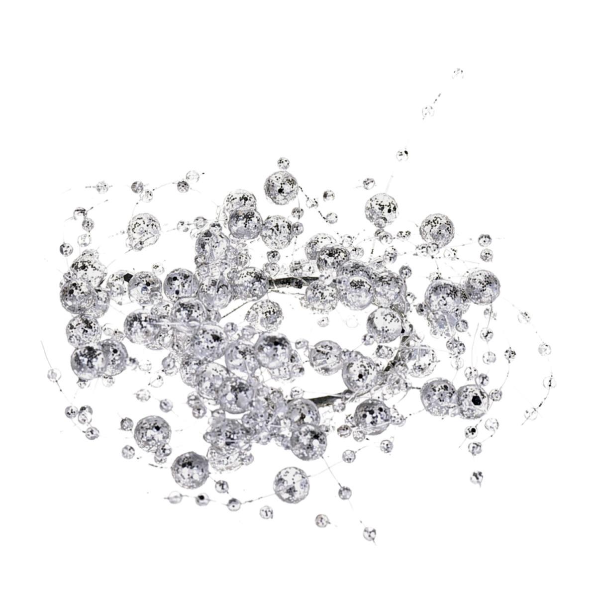 Girocandela con Perle Mini Argento cm.Ø9 |Bianchi Dino