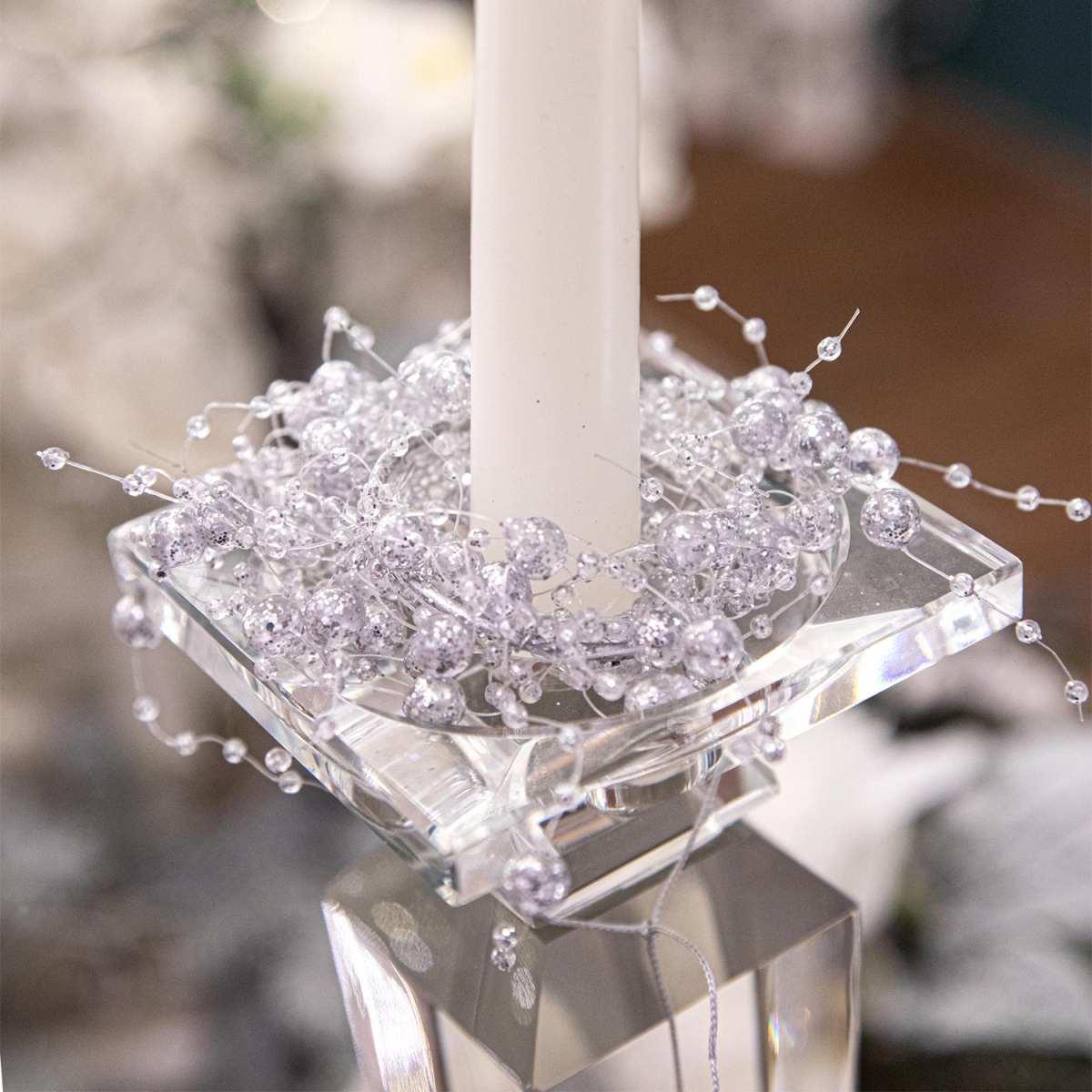 Girocandela con Perle Mini Argento cm.Ø9 |Bianchi Dino