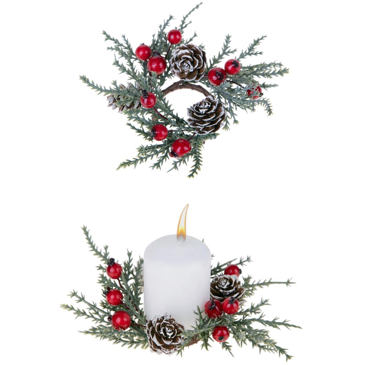 Girocandela con Bacche e Pigne cm.Ø9 |Bianchi Dino