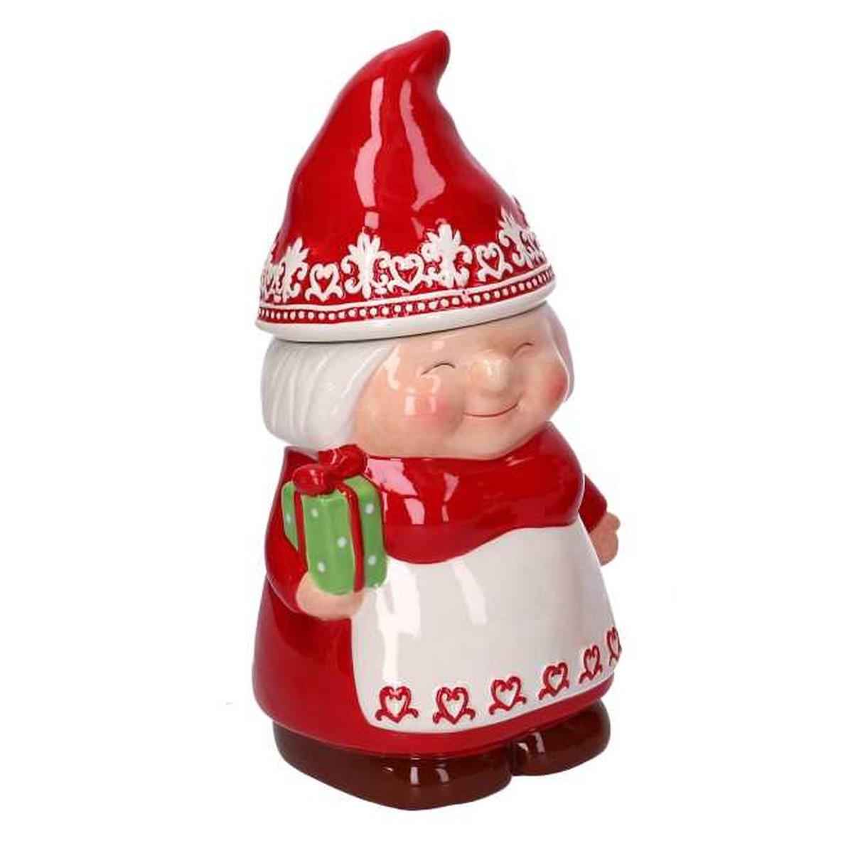 Barattolo Natale Ceramica con Gnoma cm.ÃƒÂ˜16x27 |Vacchetti