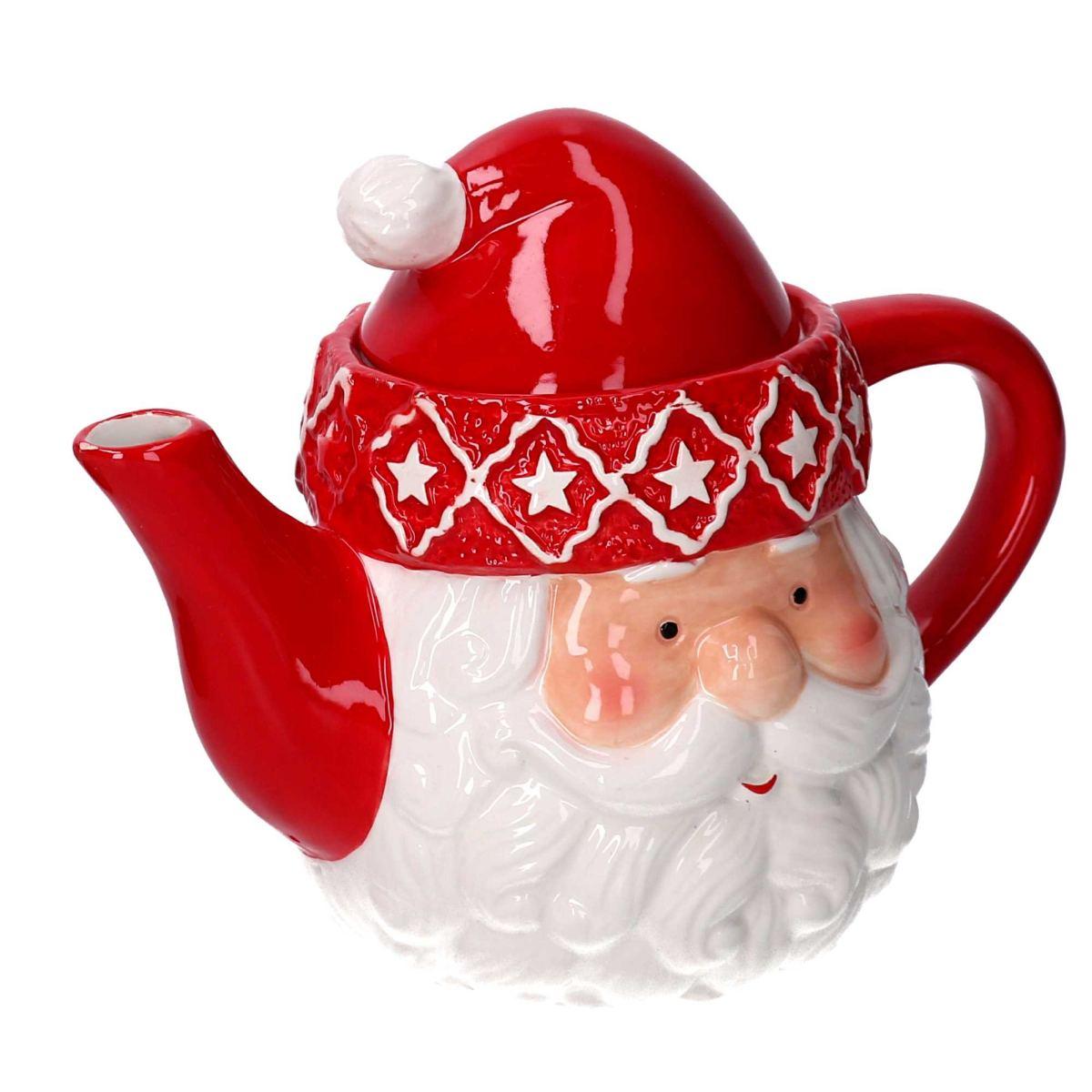 Teiera Natalizia Ceramica con Babbo Natale cm.22 |Vacchetti