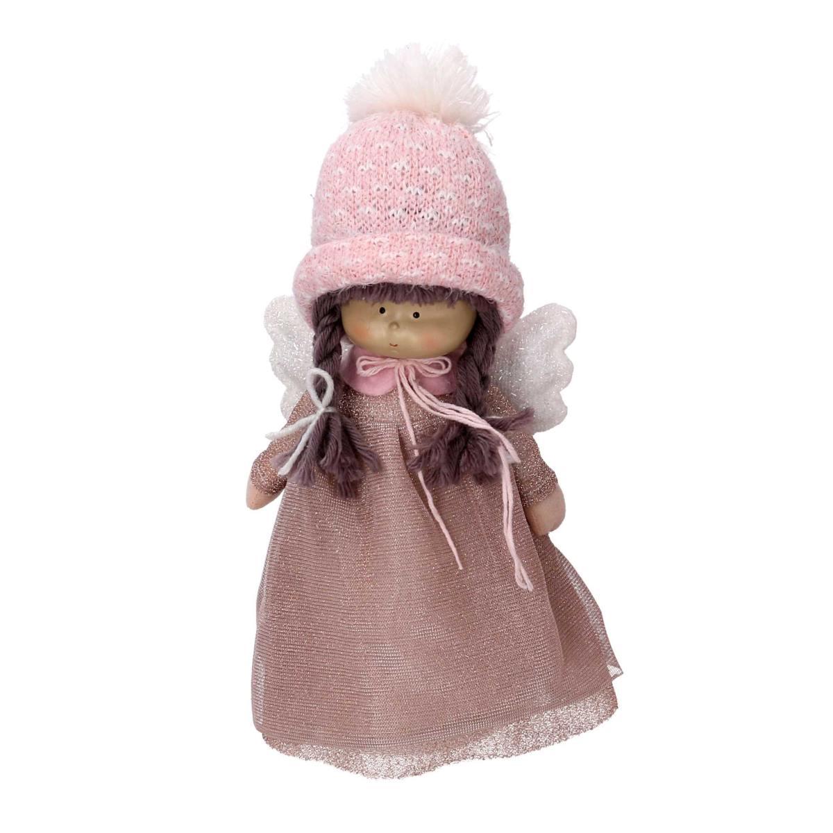 Pupazzo Angelo in Tessuto Rosa cm.38 |Vacchetti