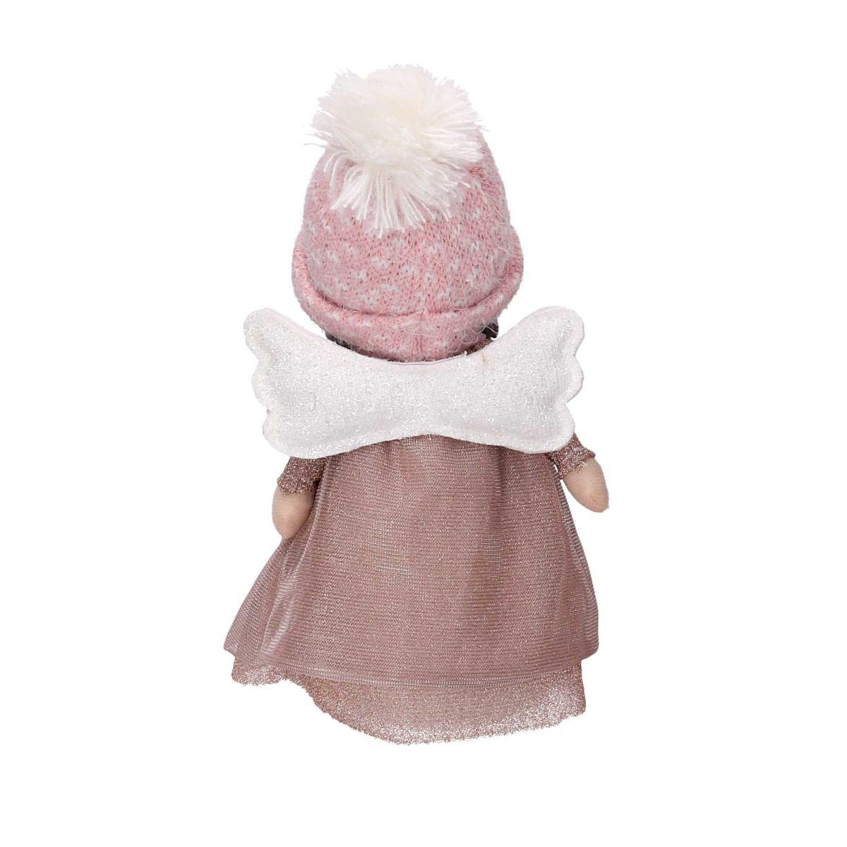 Pupazzo Angelo in Tessuto Rosa cm.38 |Vacchetti
