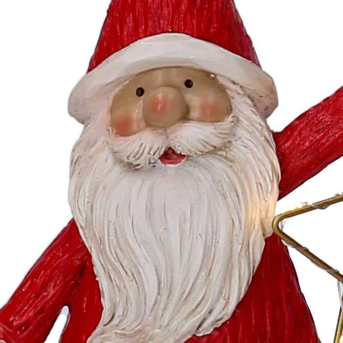Babbo Natale Resina cm.20,5 Rosso con Stella LED |Vacchetti