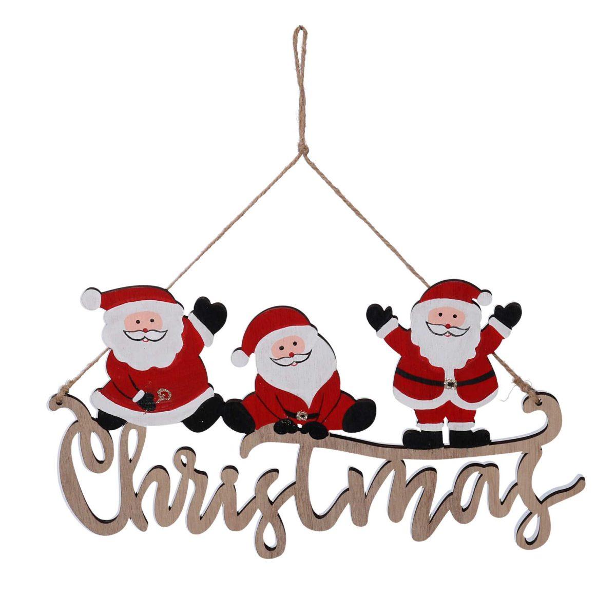 Fuoriporta Legno con Babbi e Scritta cm.31x16,8 |Vacchetti