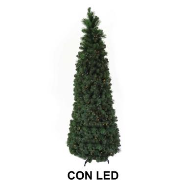 Albero Natale cm.210 Verde Pop-Up Pieghevole con LED 1013 Rami |Vacchetti