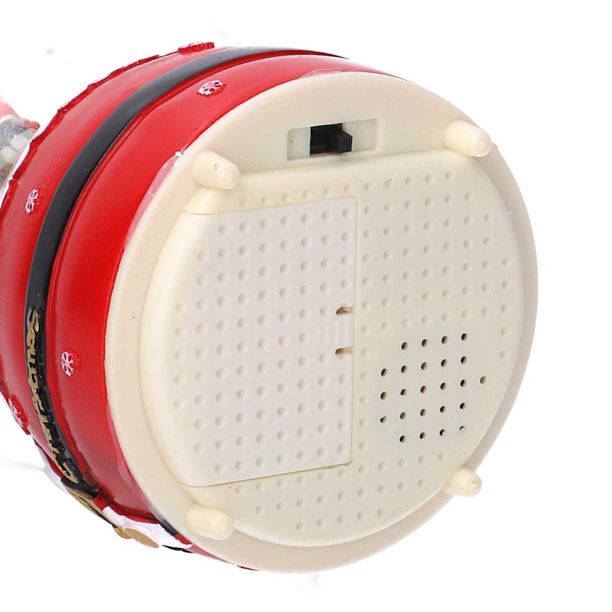 Sfera Natale con Neve Babbo Pupazzo Musica Ba tterie cm.8x12