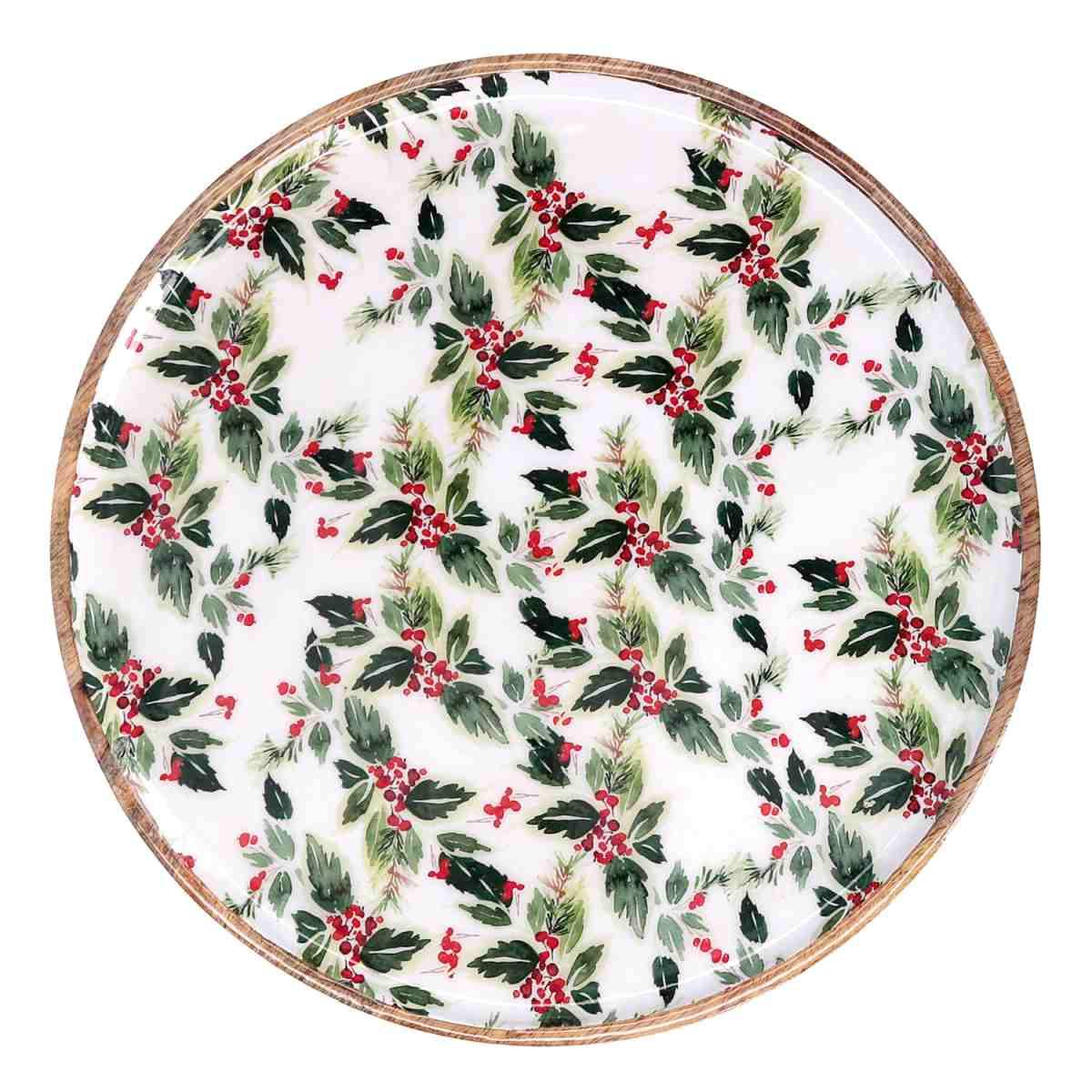 Ciotola Natale Legno Smaltata con Decori cm.ÃƒÂ˜31 |Vacchetti