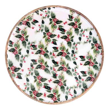 Ciotola Natale Legno Smaltata con Decori cm.ÃƒÂ˜31 |Vacchetti