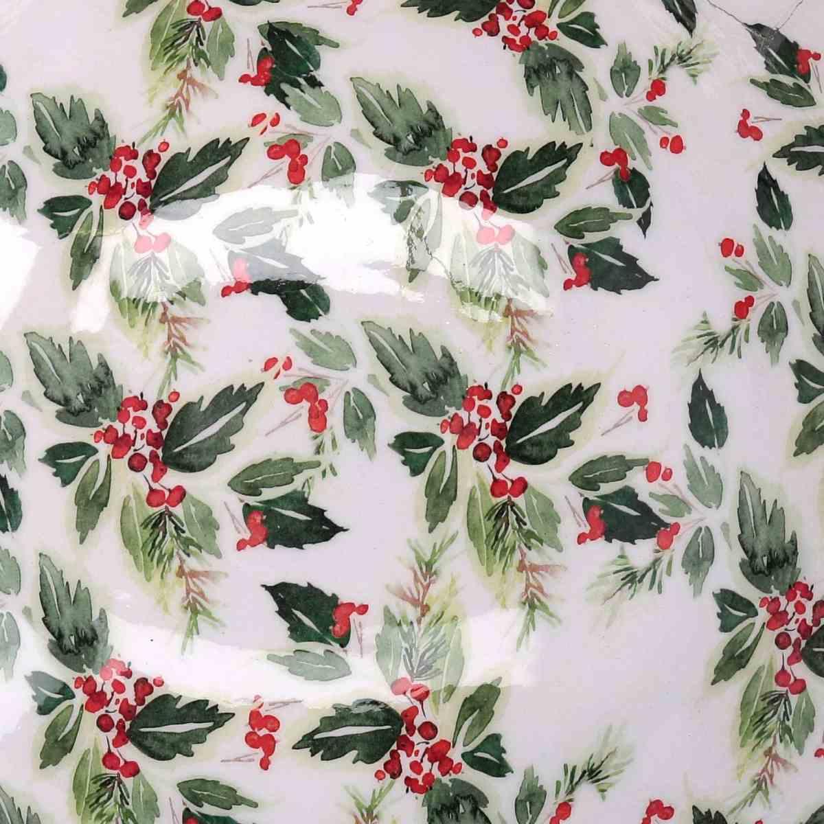 Ciotola Natale Legno Smaltata con Decori cm.ÃƒÂ˜25x10 |Vacchetti