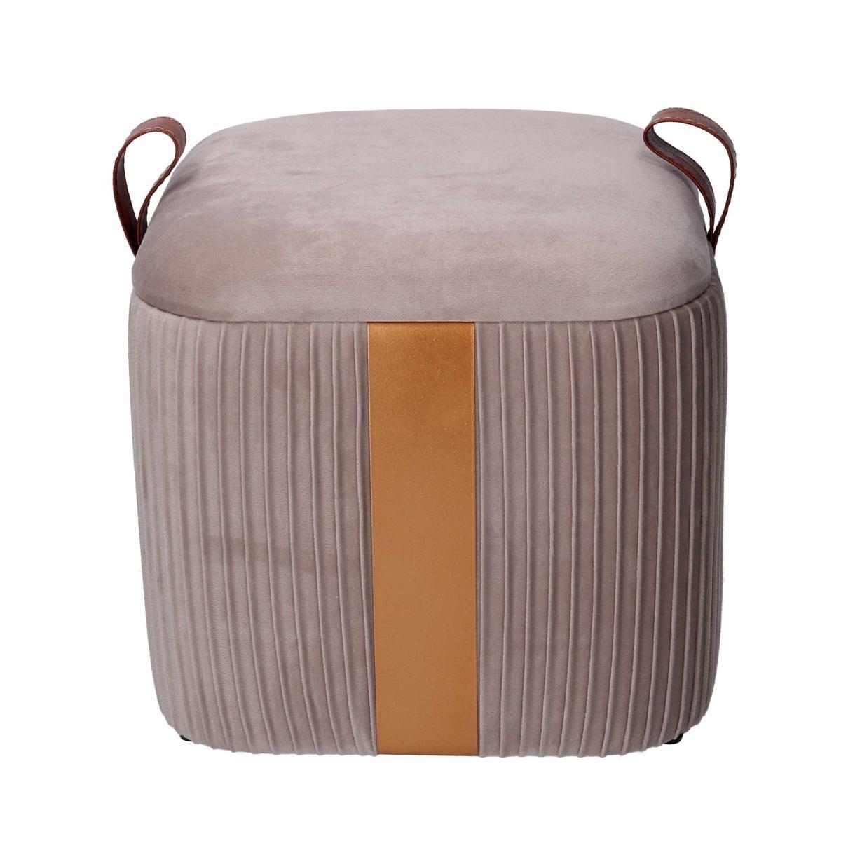 Pouf Velluto Cubo Grigio Apribile cm.28x28x27 | Vacchetti