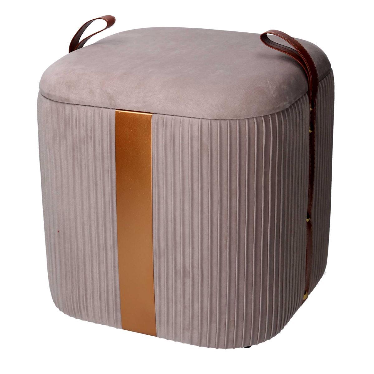 Pouf Velluto Cubo Grigio Apribile cm.28x28x27 | Vacchetti