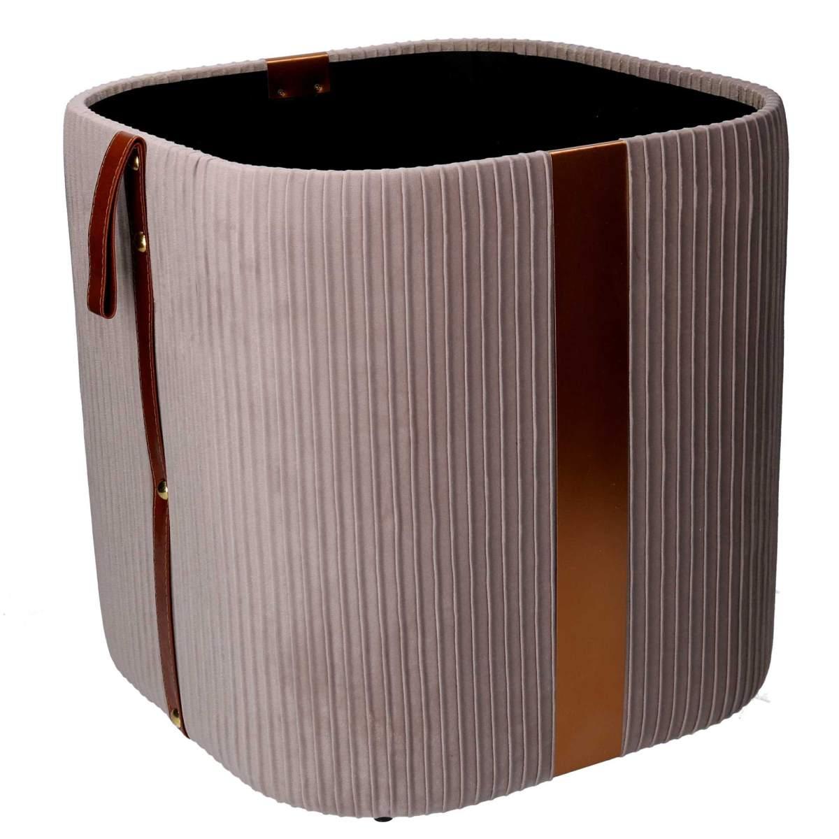 Pouf Velluto Cubo Grigio Apribile cm.34x34xh35 | Vacchetti