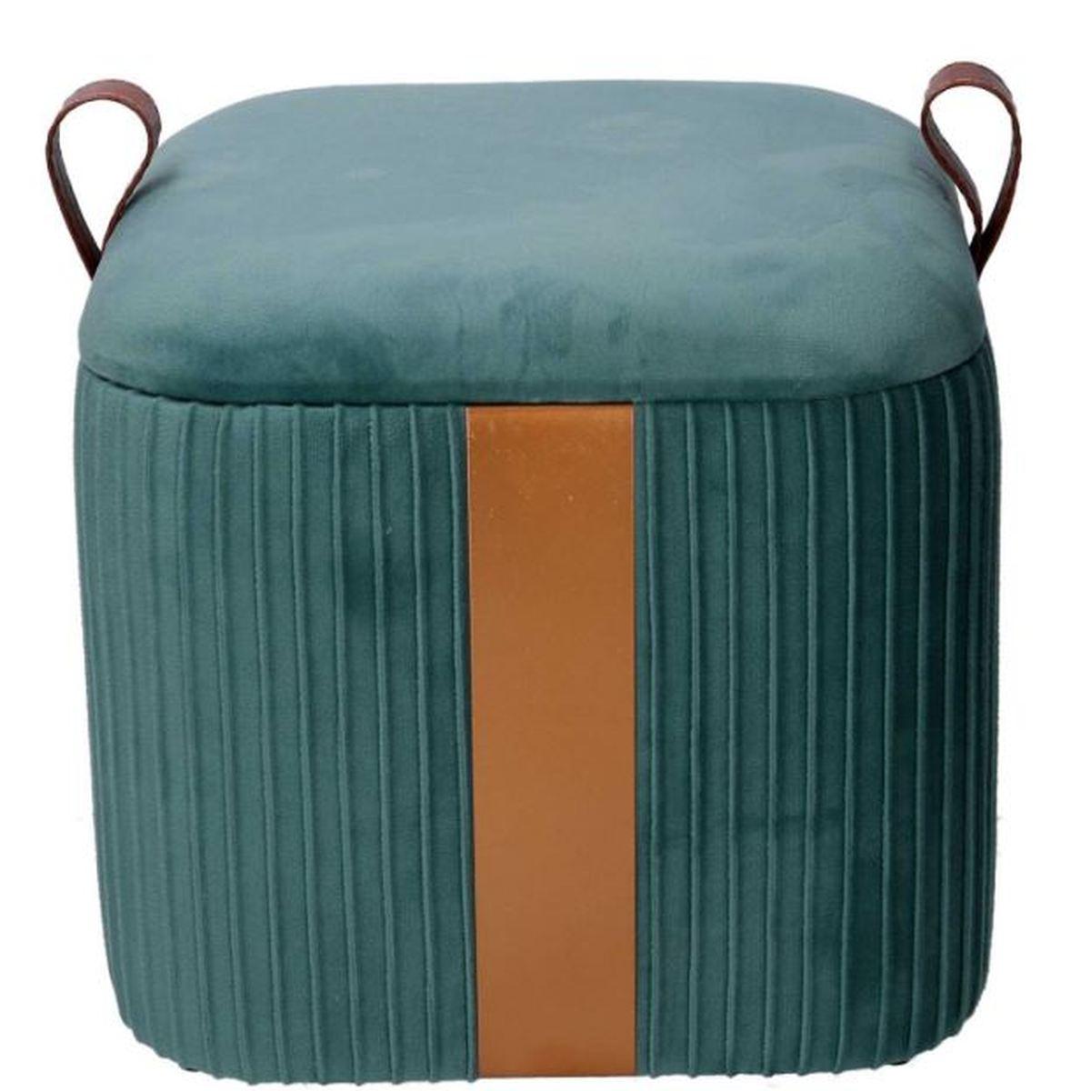 Pouf Velluto Cubo Verde Salvia Apribile cm.39x39xh43 | Vacchetti