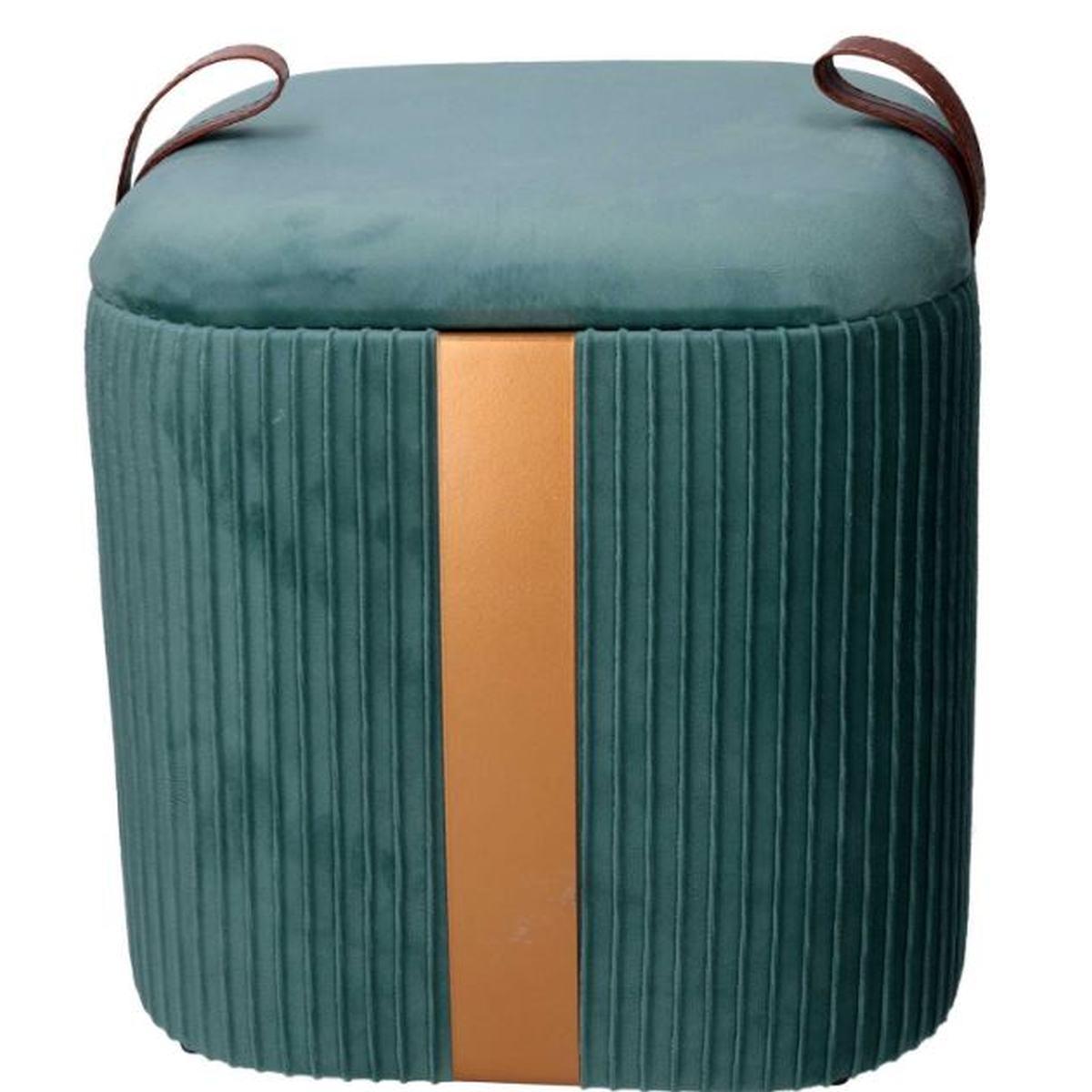 Pouf Velluto Cubo Verde Salvia Apribile cm.39x39xh43 | Vacchetti