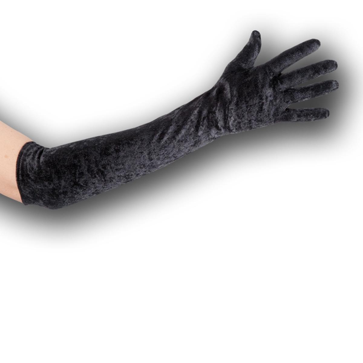 Guanti Lunghi Neri Ciniglia cm.50 |Carnival Toys