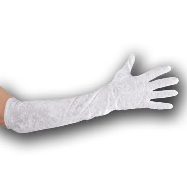 Guanti Lunghi Bianchi Ciniglia cm.50 |Carnival Toys