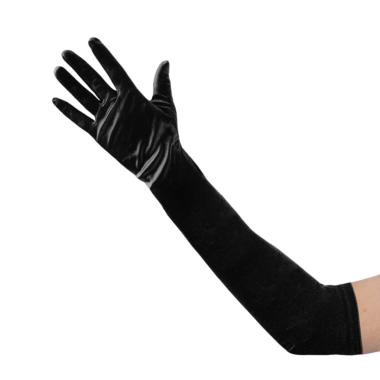 Guanti Lunghi Neri Raso cm.50 |Carnival Toys