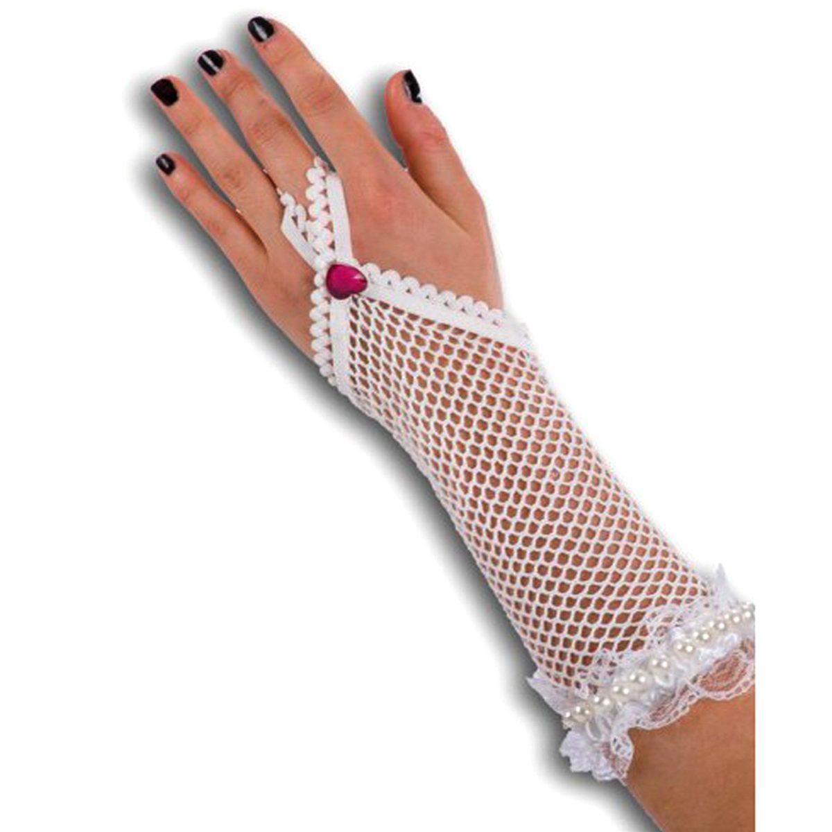 Guanti Medi Bianchi Rete Infradito cm.25 |Carnival Toys