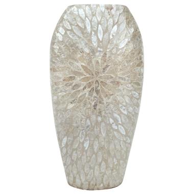Vaso Ceramica Petali Bianco cm.24x49 | Ambienti Glamour