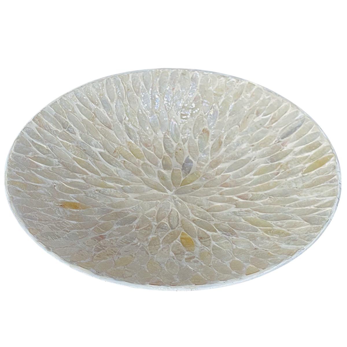 Centrotavola Ceramica Madreperla Petali Bianco cm.ÃƒÂ˜36 | Ambienti Glamour