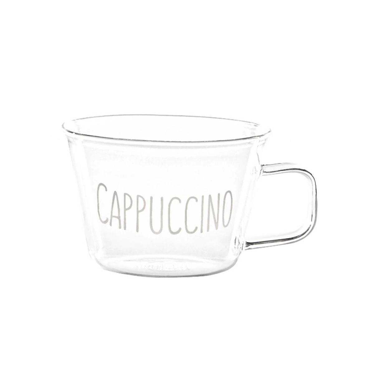 Tazza Natalizia Vetro Simple Day Cappuccino con Manico pz.2 |Simple