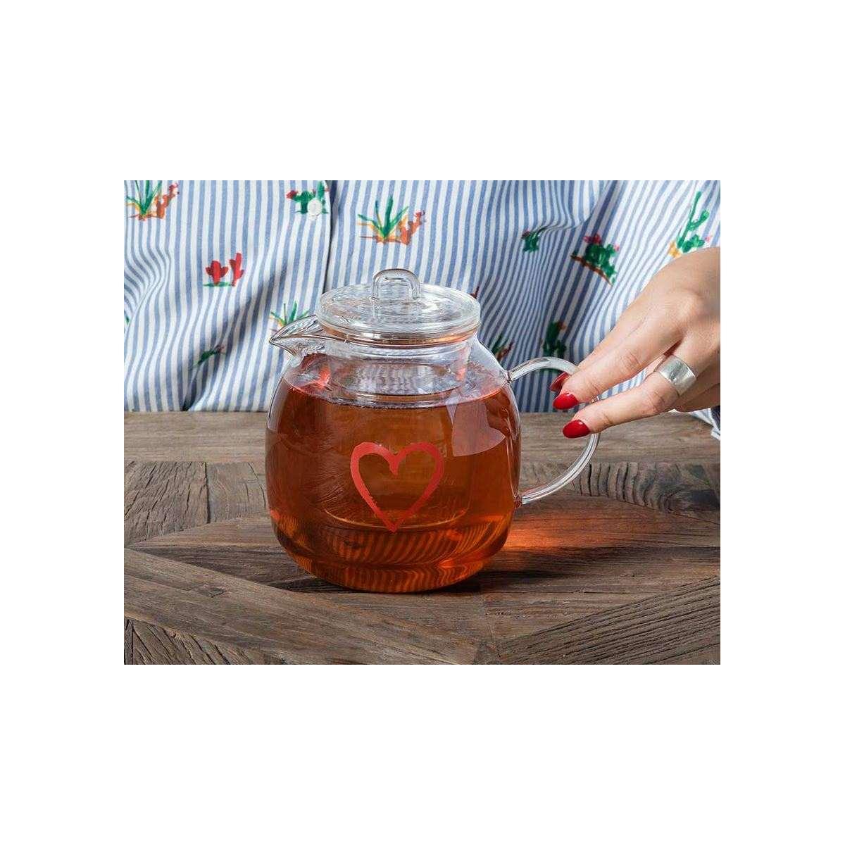 Tisaniera Vetro con Tazza Simple Day Graffiti Cuore ml.600 | Simple