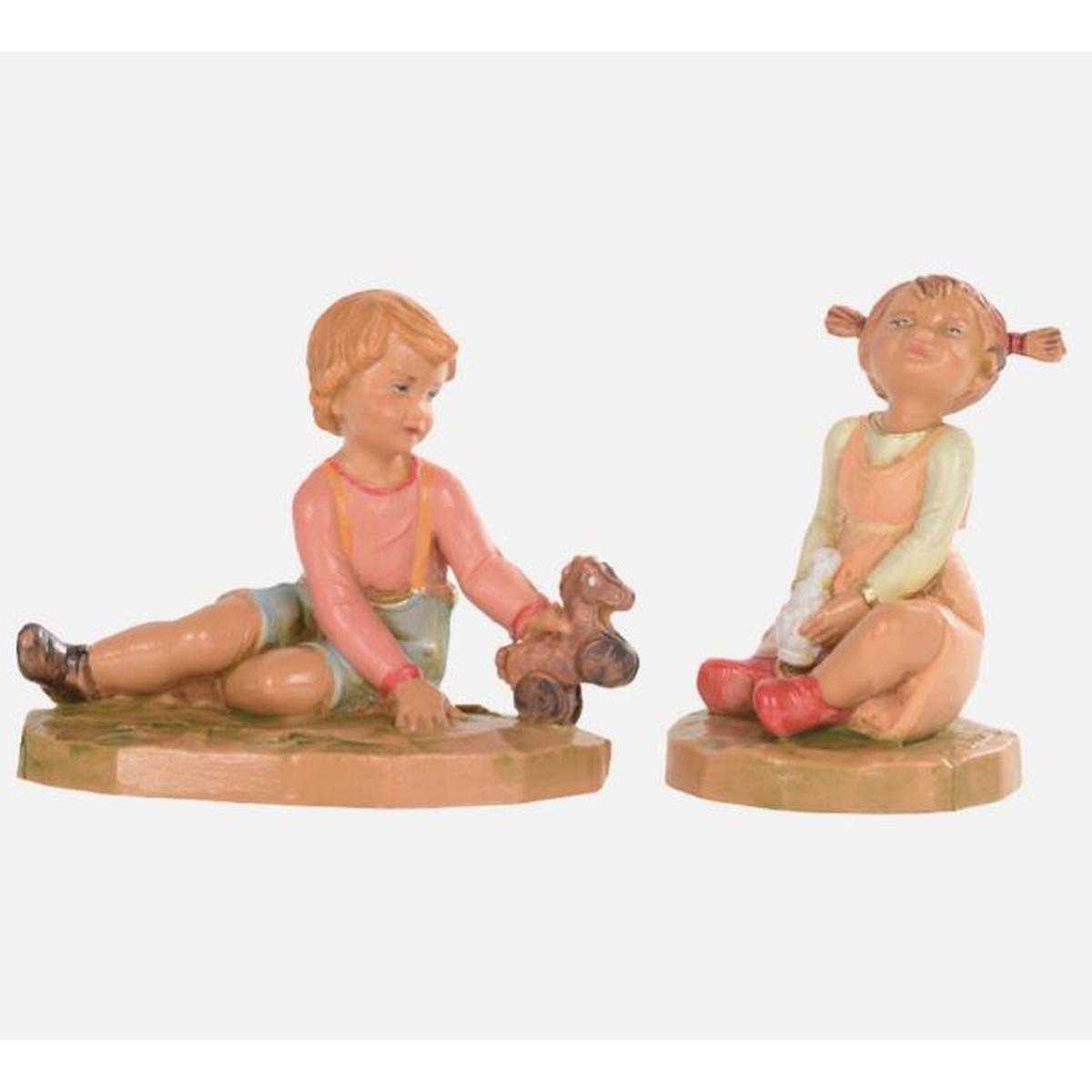 Statua Edizione Limitata cm.12 Bambini Set pz.2 | Fontanini