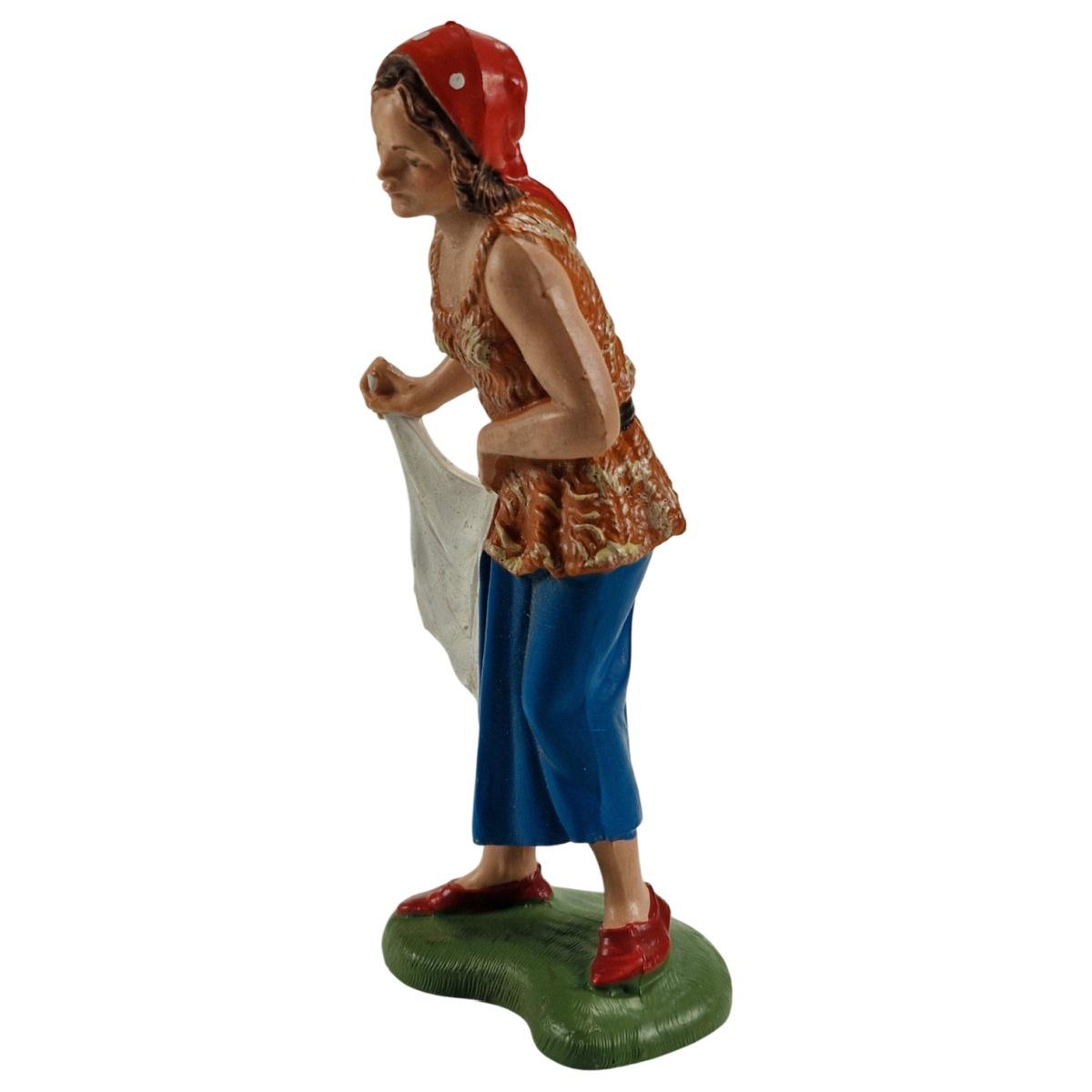 Statua pastorella panno Fontanini presepe 10 cm altezza 10 cm