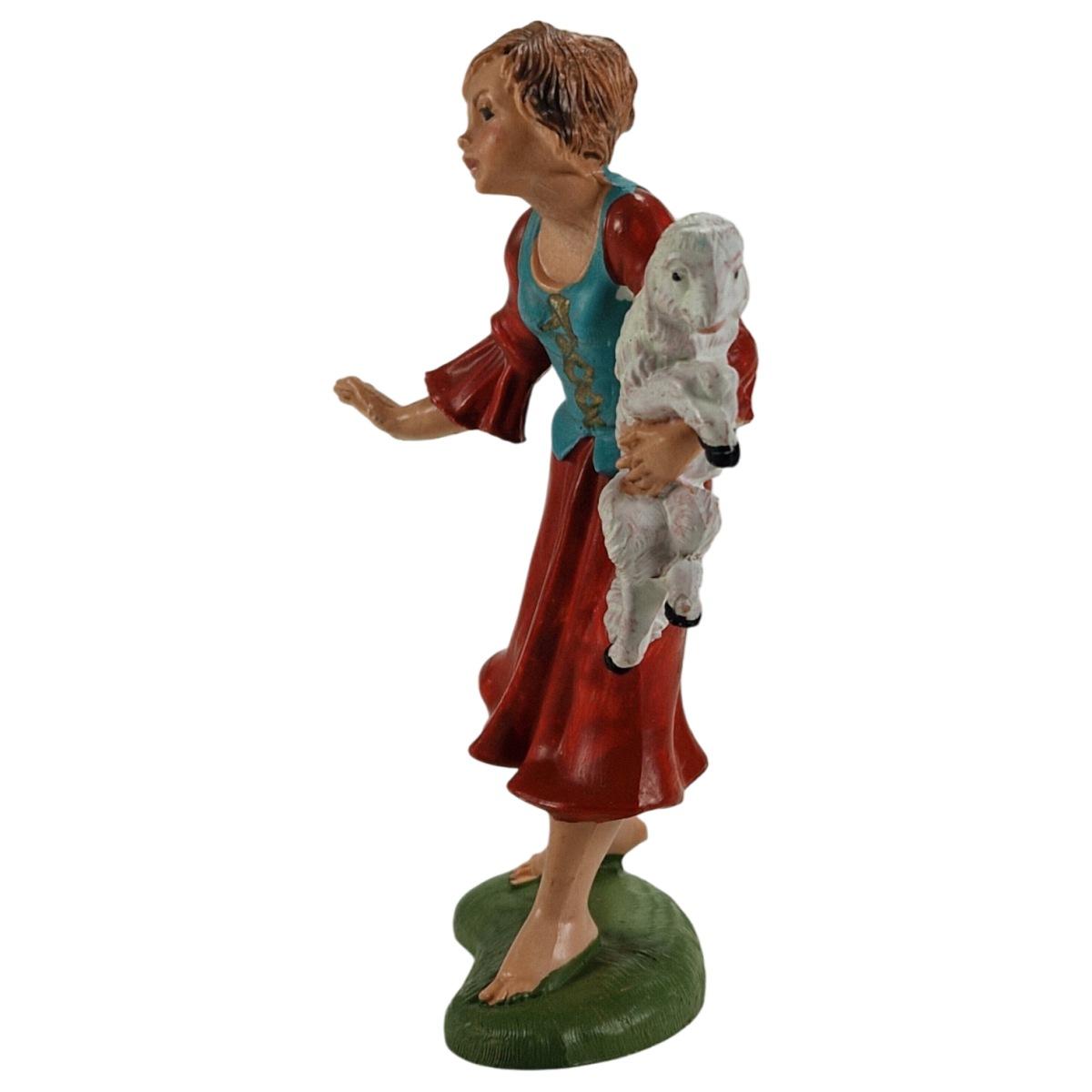 Statua pastorella pecora Fontanini presepe 10 cm altezza 10 cm