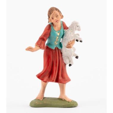 Statua cm.10 Pastorella con Pecora | Fontanini