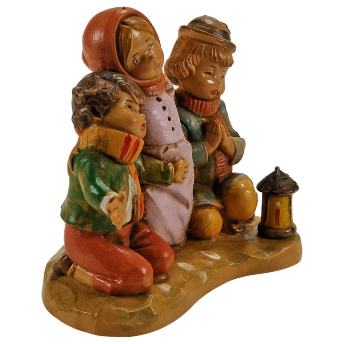 Statua cm.12 Bambini Inginocchiati con Lanterna | Fontanini