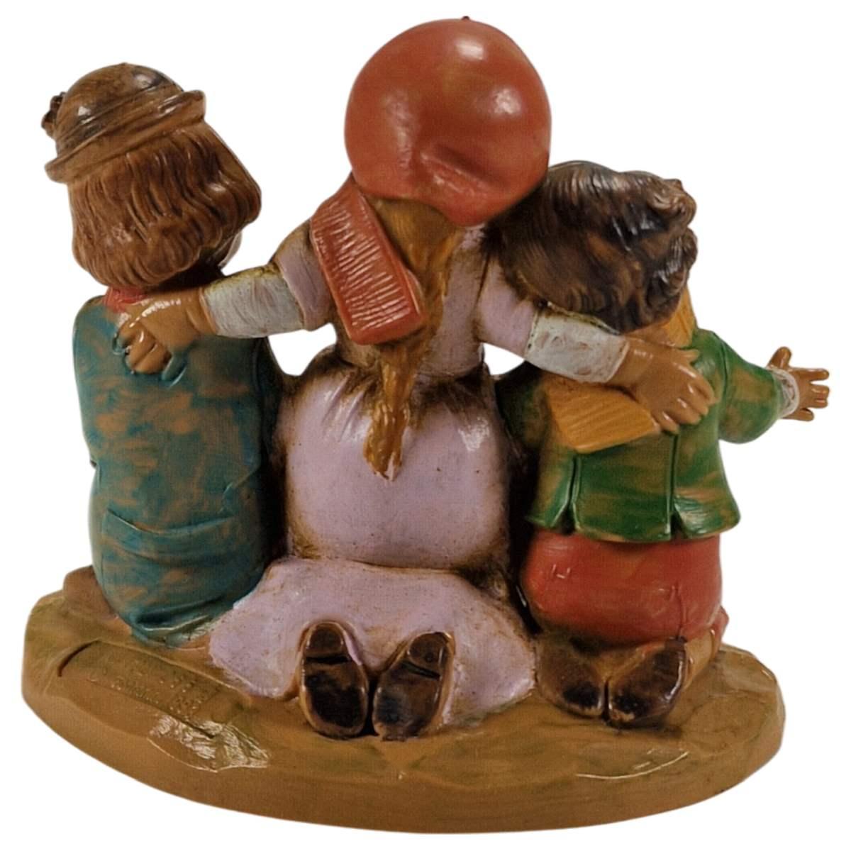 Statua cm.12 Bambini Inginocchiati con Lanterna | Fontanini