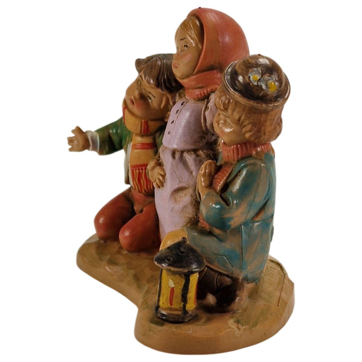 Statua cm.12 Bambini Inginocchiati con Lanterna | Fontanini