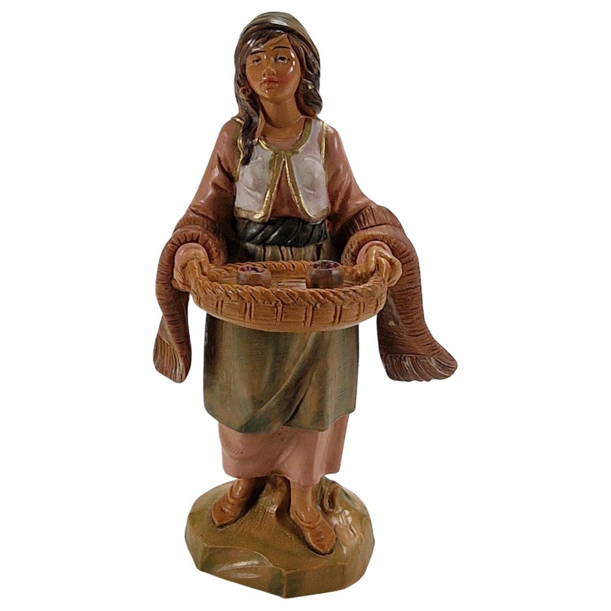 Statua cm.12 Pastorella con Vassoio e Bicchieri | Fontanini