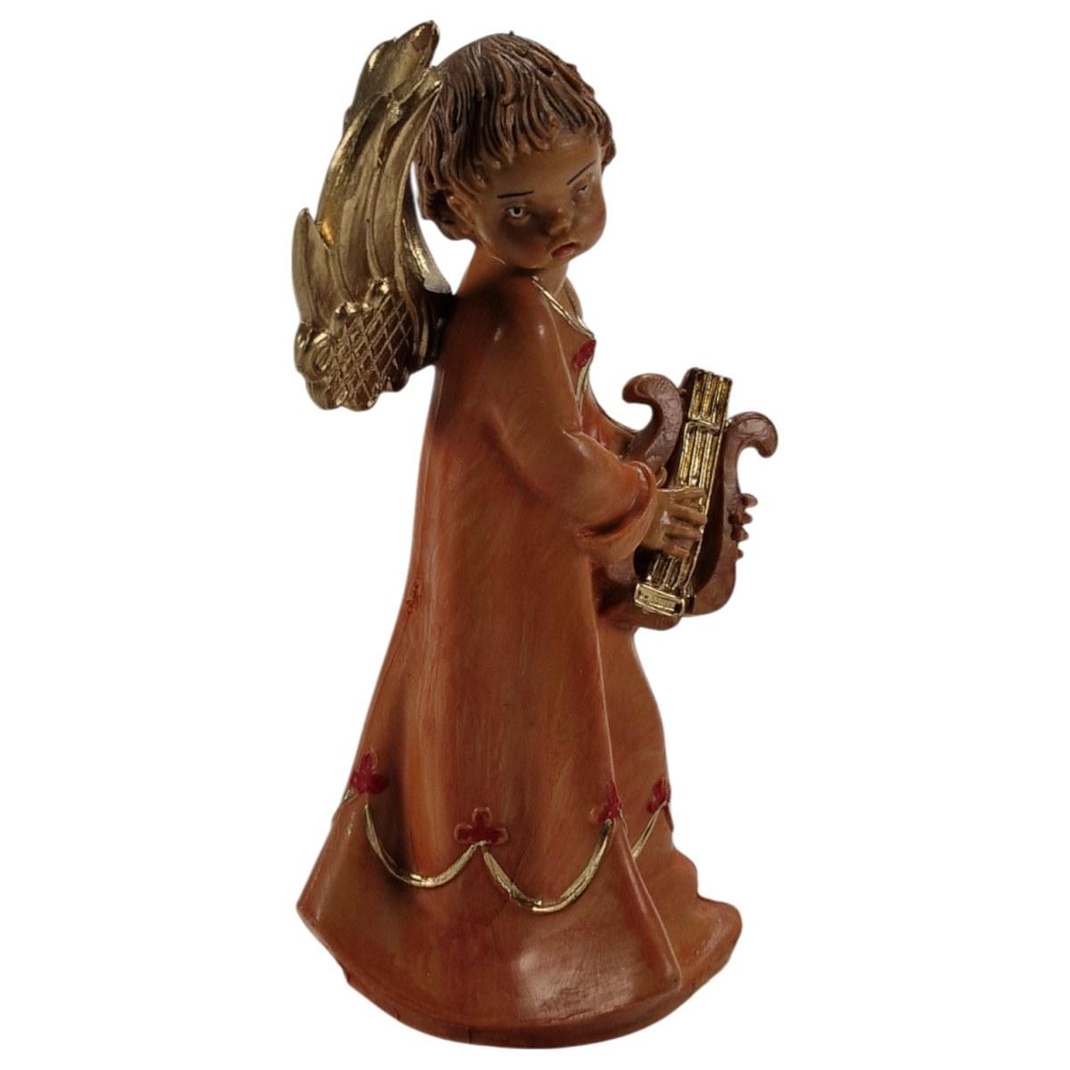 Statua angelo che suona la lira Fontanini presepe 12 cm altezza 12 cm