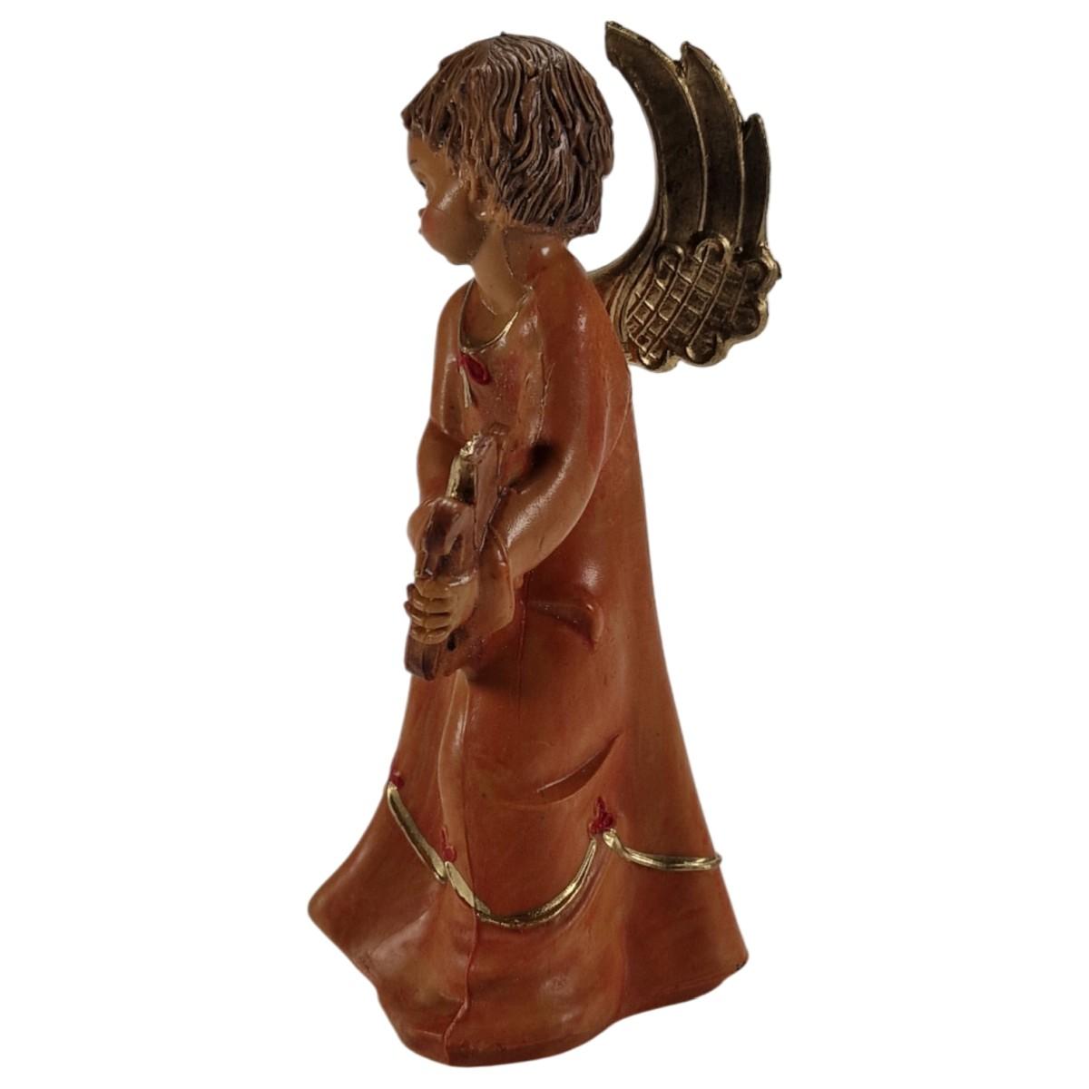 Statua angelo che suona la lira Fontanini presepe 12 cm altezza 12 cm