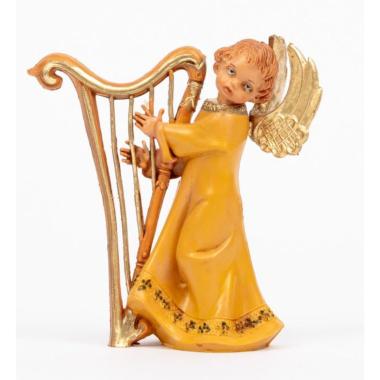 Statua cm.12 Angelo che Suona Arpa | Fontanini