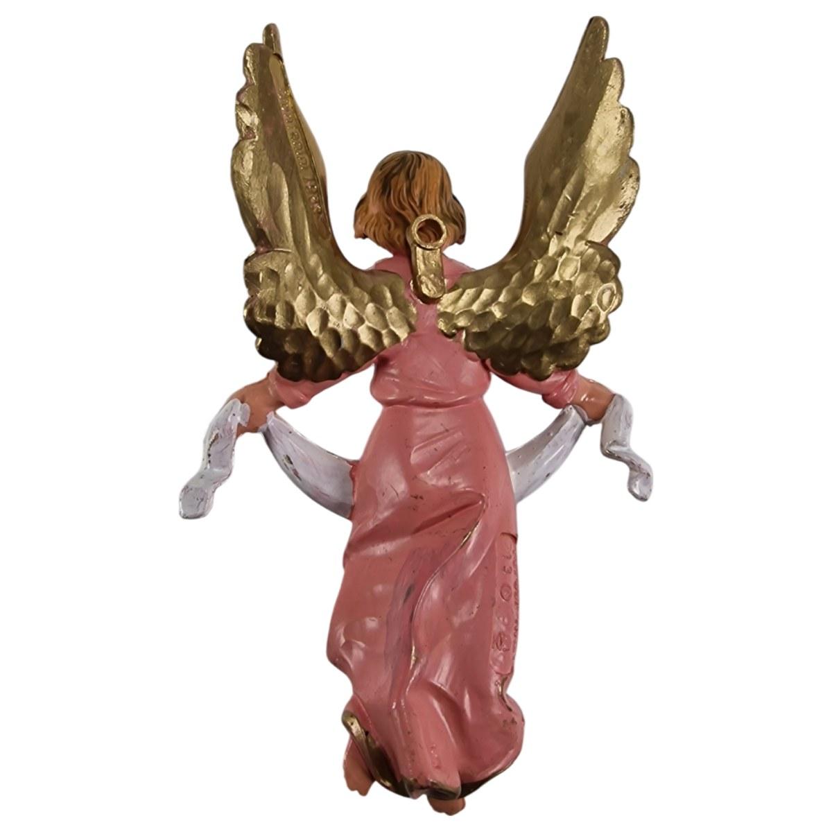 Statua angelo gloria rosa appenendere Fontanini presepe 12 cm altezza 12 cm