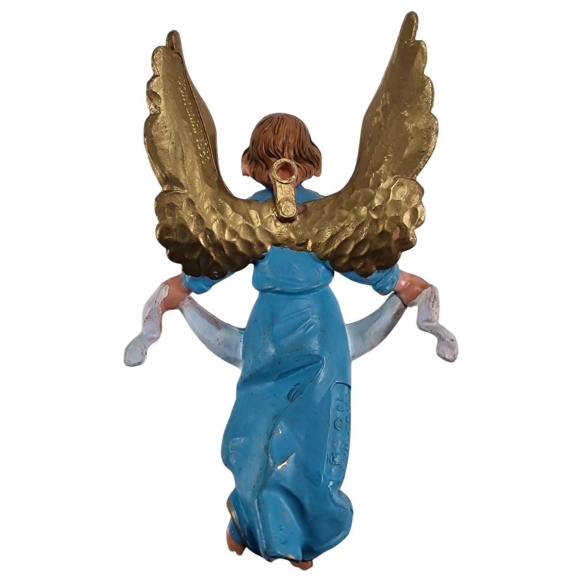 Statua angelo gloria azzurro appenendere Fontanini presepe 12 cm altezza 12 cm