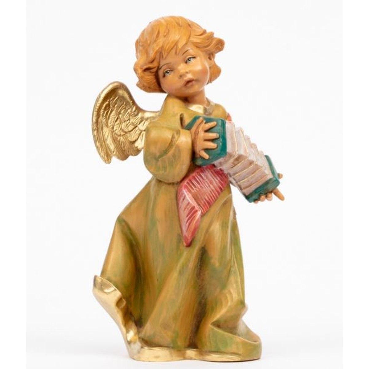 Statua cm.20,5 Angelo Verde con Fisarmonica | Fontanini
