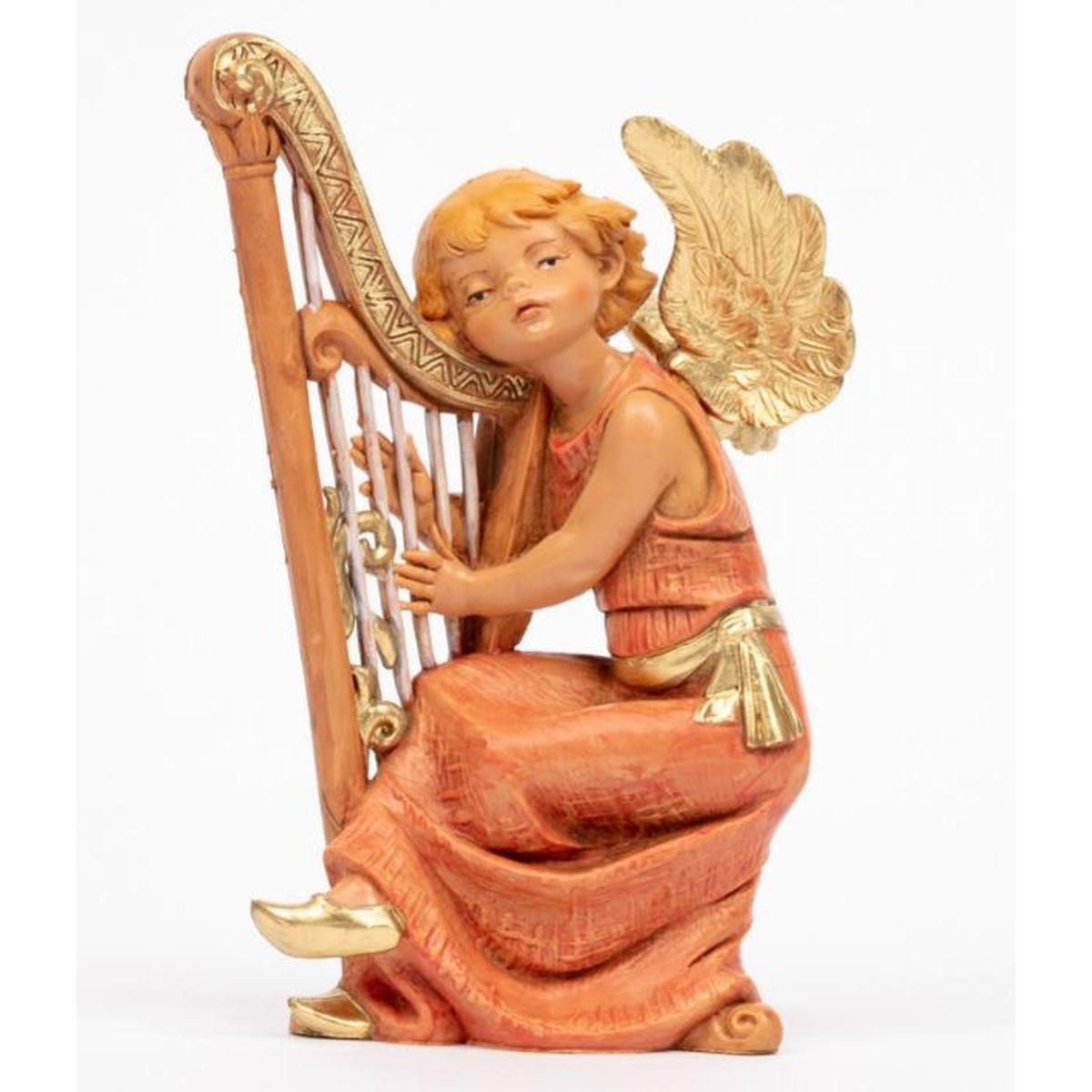 Statua cm.15 Angelo che Suona l'Arpa | Fontanini