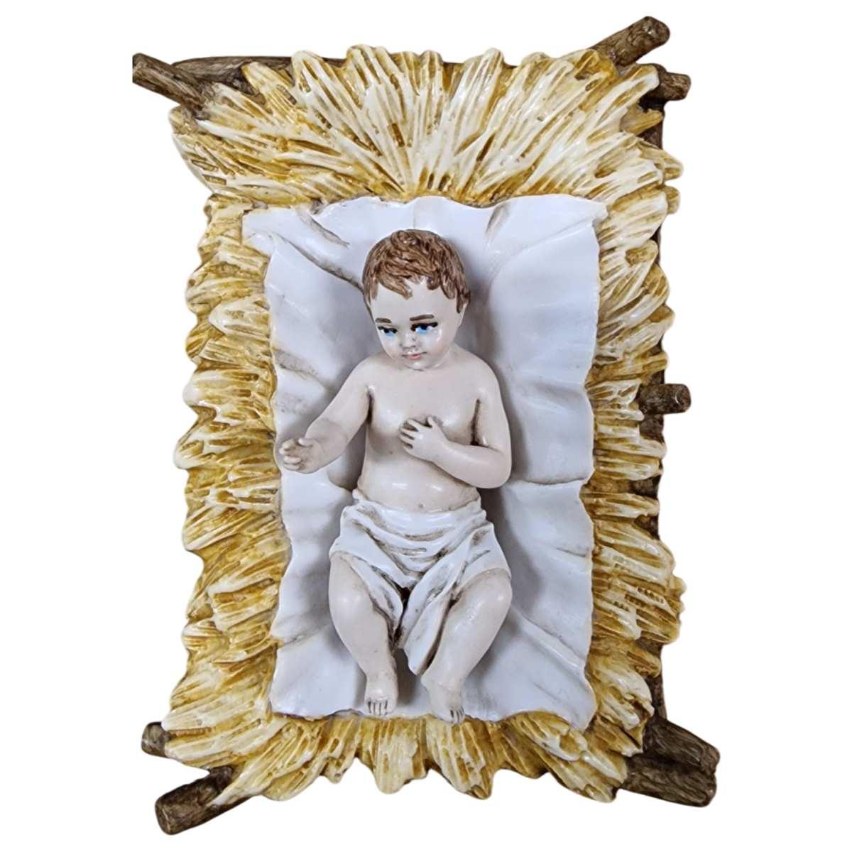 Statua cm.18 Gesù Bambino con Culla | Moranduzzo